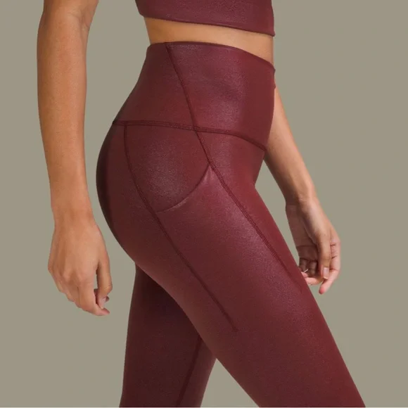 Lululemon Wunder Train High-Rise Tight with Pockets 25” Foil Leggings- Rare Find - Picture 4 of 13